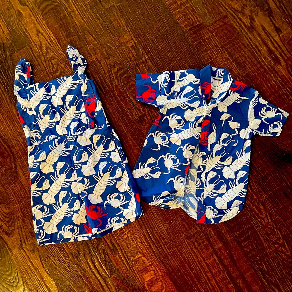 Classic Prep Lobster Girls Jumper & Matching Boys Button-Up